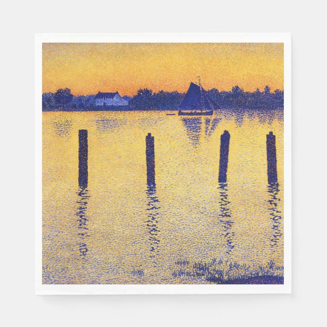 Segelboote auf der Schelde (Belgien) Serviette (Vorderseite)