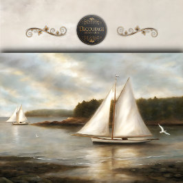 Segelboote auf der Tranquil Bay Decoupage Seidenpapier