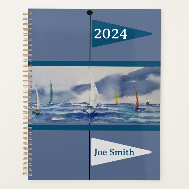Segelboote auf einem grauen Tagesplaner Planer (Vorderseite)