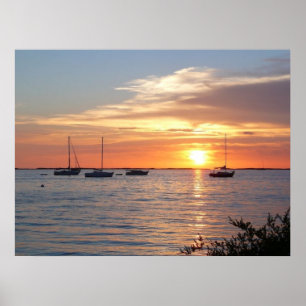 Segelboote bei Sunset - Poster