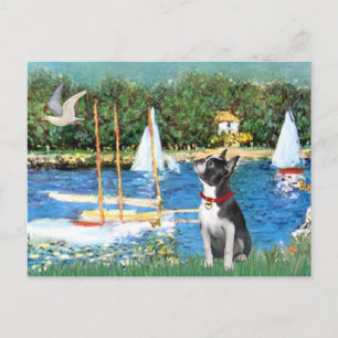 Segelboote - Boston Terrier #@ Postkarte