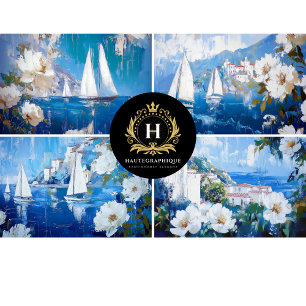 Segelboote Collage Decoupage Seidenpapier