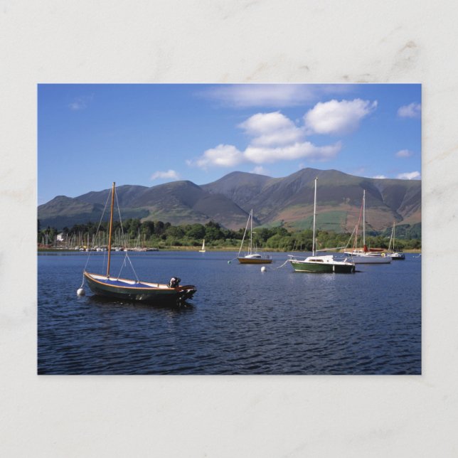 Segelboote Derwent Water Keswick Cumbria Postkarte (Vorderseite)
