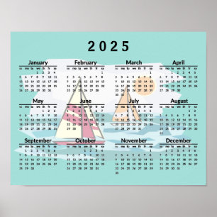 Segelboote Design 2025 Kalender Poster