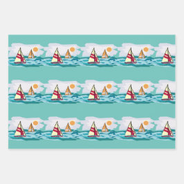 Segelboote Design Wrapping Paper Set Geschenkpapier Set