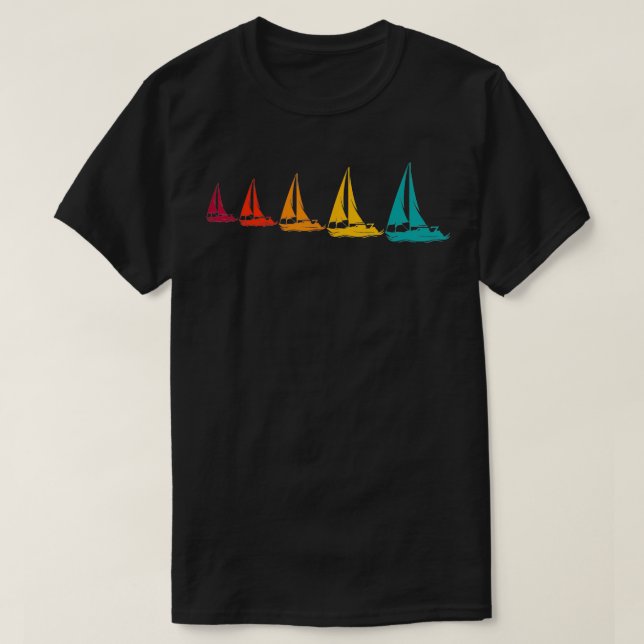 Segelboote, grafisch für Segler im Einzelhandel T-Shirt (Design vorne)