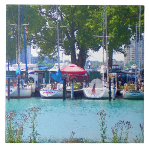 Segelboote im Hafen Fliese