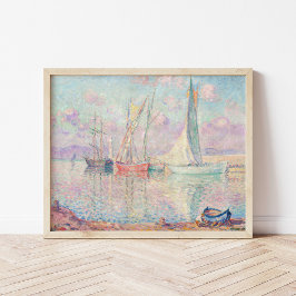 Segelboote im Hafen von Saint-Tropez | Henri Lebas Poster