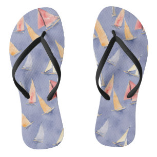 Segelboote in Aquarellform Flip Flops