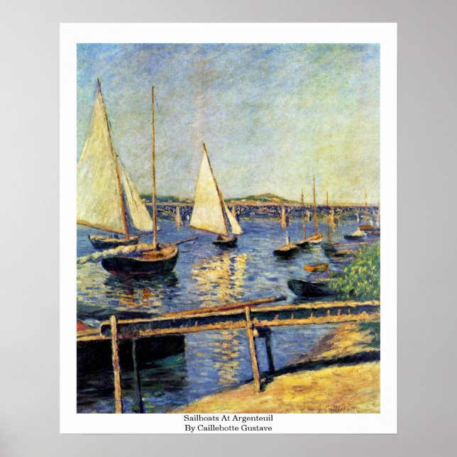 Segelboote in Argenteuil von Caillebotte Gustave Poster (Vorne)