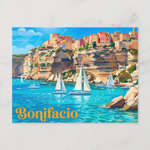 Segelboote in Bonifacio Frankreich Postkarte