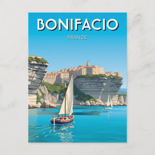 Segelboote in Bonifacio Korsika Frankreich Postkarte