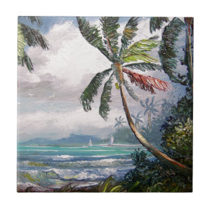 Segelboote in der Bucht Fliese