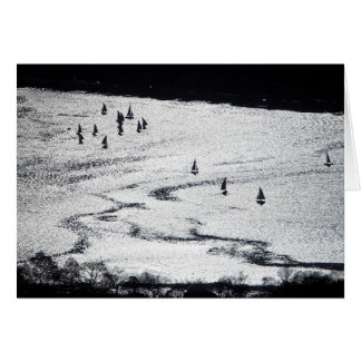 Segelboote in der Silhouette, Charles River