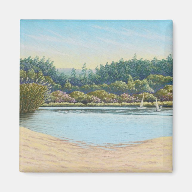 Segelboote in Frensham Ponds, Surrey in Pastel Magnet (Vorne)