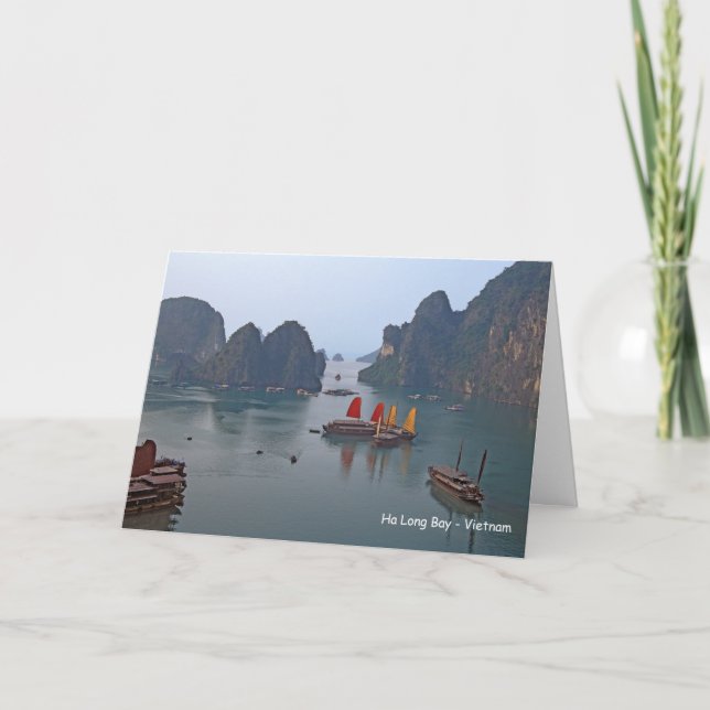 Segelboote in Ha Long Bay - Vietnam, Asien Karte (Vorderseite)