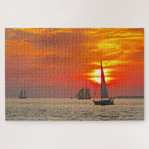 Segelboote in Key West, Florida, Sunset Puzzle