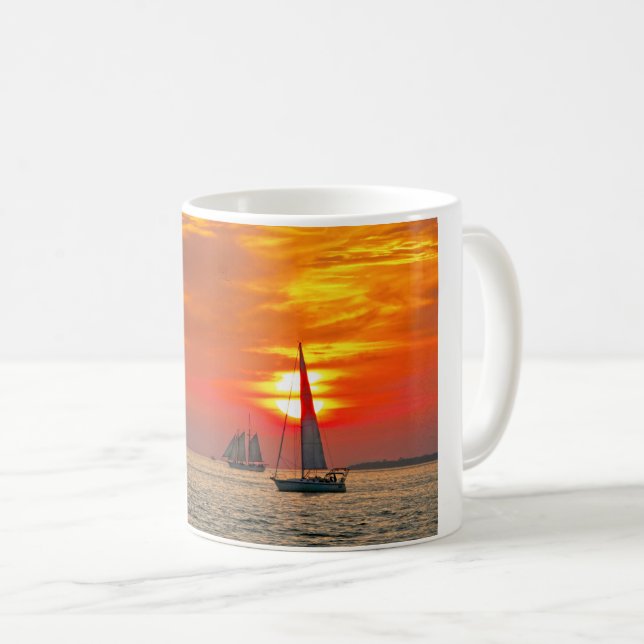 Segelboote in Key West, Florida, Sunset Tasse (VorderseiteRechts)
