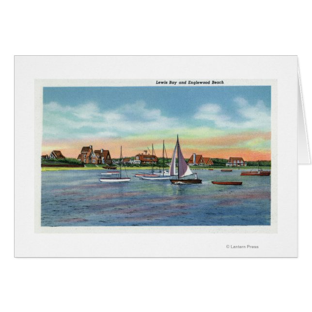 Segelboote in Lewis Bay, Englewood Beach View (Vorderseite (Horizontal))
