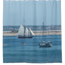 Segelboote in Provincetown in Cape Cod Duschvorhang