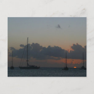 Segelboote in Sunset Tropical Seascape Postkarte