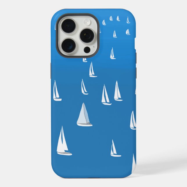 Segelboote in tiefblauem Meer - Regatta Sailboote iPhone Hülle (Rückseite)