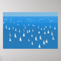 Segelboote in tiefblauem Meer - Regatta Sailboote