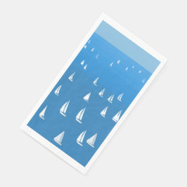 Segelboote in tiefblauem Meer - Regatta Sailboote Serviette