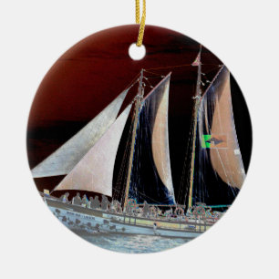 Segelboote Keramikornament