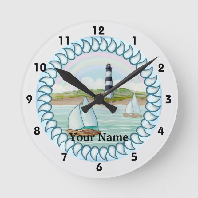 Segelboote Leuchtturm Uhr (Vorderseite)