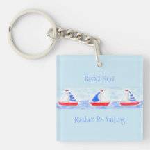 Segelboote mit Aquarellen fahren eher mit Keyring