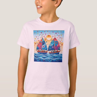Segelboote mit Herz T-Shirt