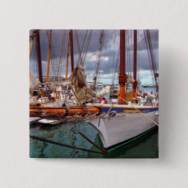 Segelboote Morred an Key West Button (Vorderseite)