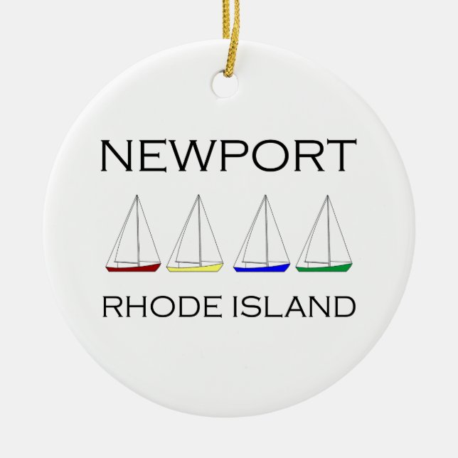 Segelboote Newports Rhode Island Keramik Ornament (Vorne)