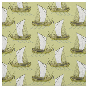 Segelboote Ocean Green Stoff