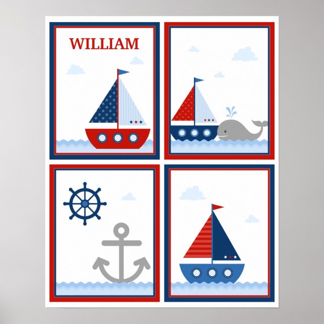 Segelboote-Poster für Jungs-Zimmer Poster (Vorne)