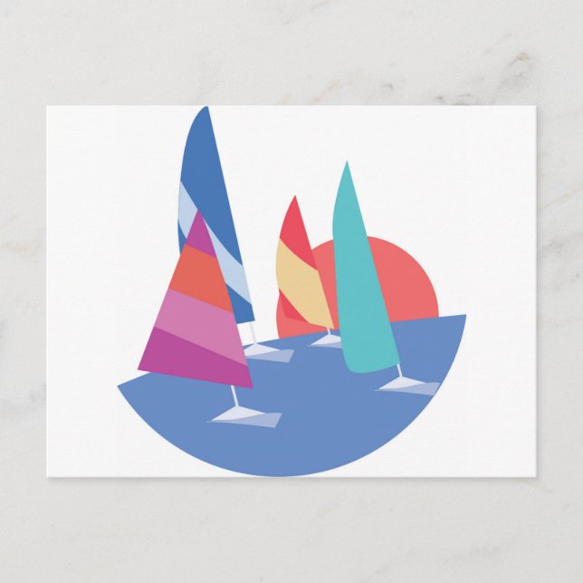 Segelboote Postkarte (Vorderseite)