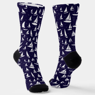 Segelboote Schiffe, die blau und weiß segeln Socken