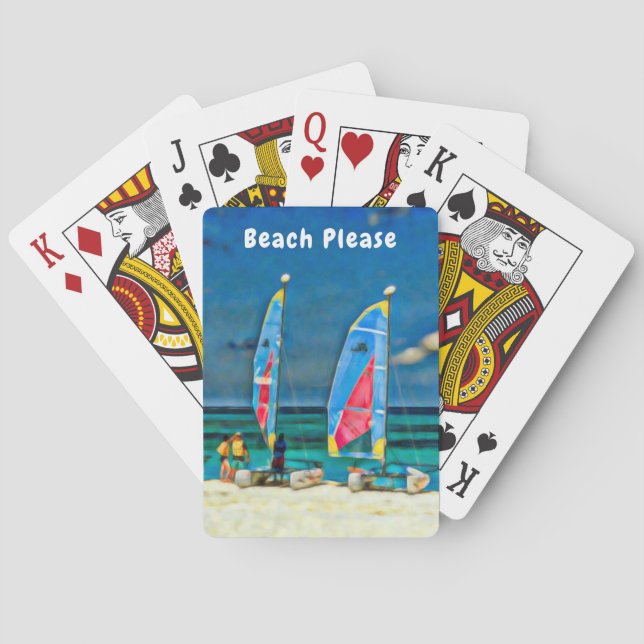 Segelboote Tropical Beach Ferien Strand Bitte Spielkarten (Rückseite)