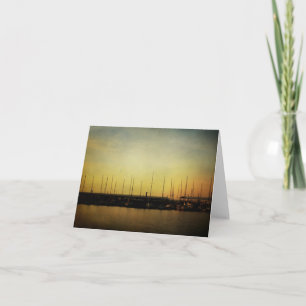 Segelboote und Sonnenaufgangskarte Karte