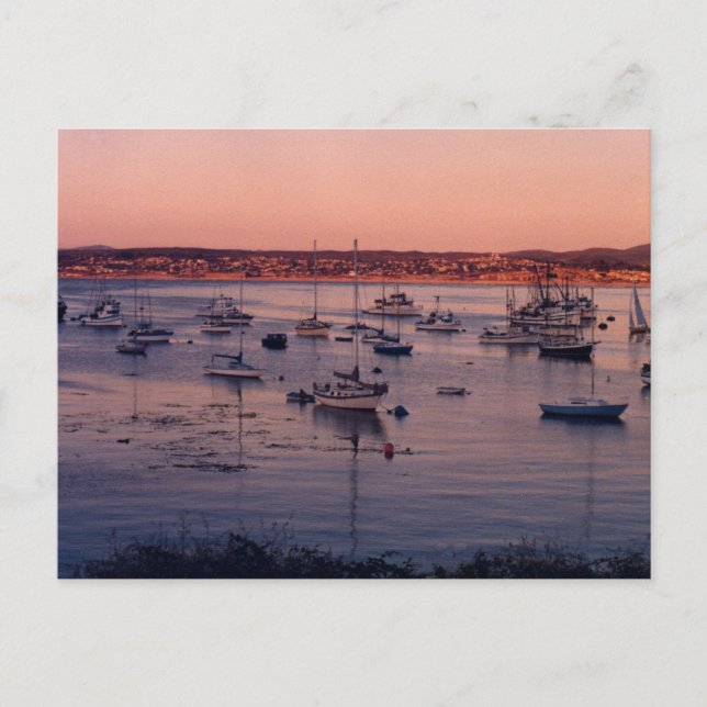 Segelboote und Sonnenuntergänge Postkarte (Vorderseite)