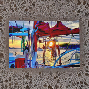 Segelboote und Sunset Lopez Island Willkommen Mat Fußmatte