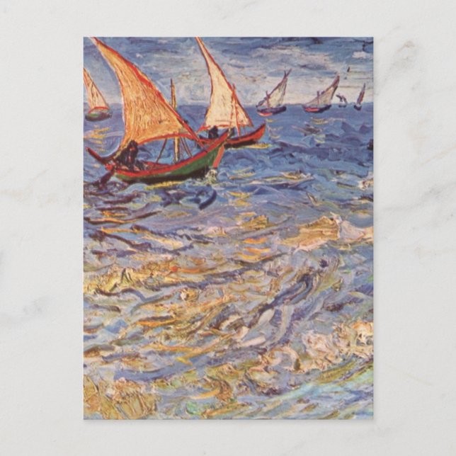 Segelboote - Vincent Van Gogh Postkarte (Vorderseite)