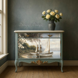 Segelboote von der Shore Decoupage Seidenpapier