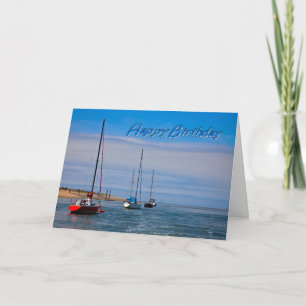 Segelboote vor Anker Geburtstag Karte