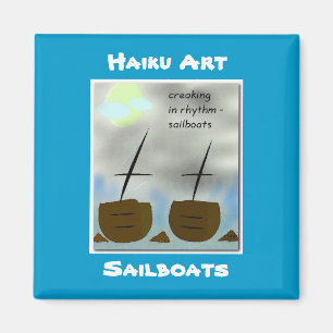 Segelbootehaiku-Kunst-Magnet Magnet