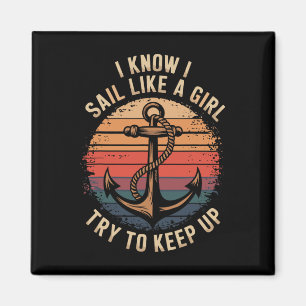 Segelbootkapitän und Segelbootsegler Magnet
