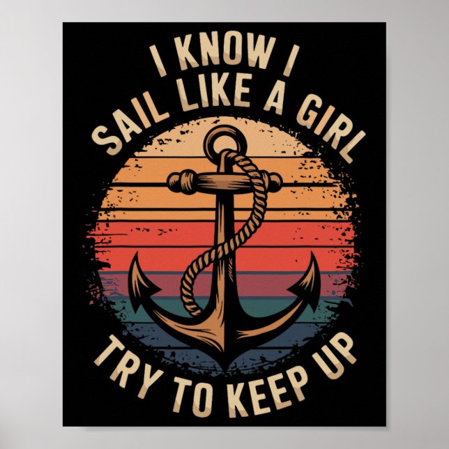 Segelbootkapitän und Segelbootsegler  Poster (Vorne)