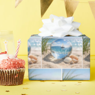 Segelbootreflexion in Glassphäre Geschenkpapier