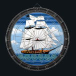 Segeldekor für Wellenreiter Dartscheibe<br><div class="desc">Ein wunderschönes,  lustiges Dartboard für die Liebhaber von Booten,  Segeln und Meereskultur. Verfügt über eine lustige,  maßgeschneiderte Collage mit fett gedrucktem Text,  Wellen,  Segelschiff und mehr. Viel Spaß!</div>